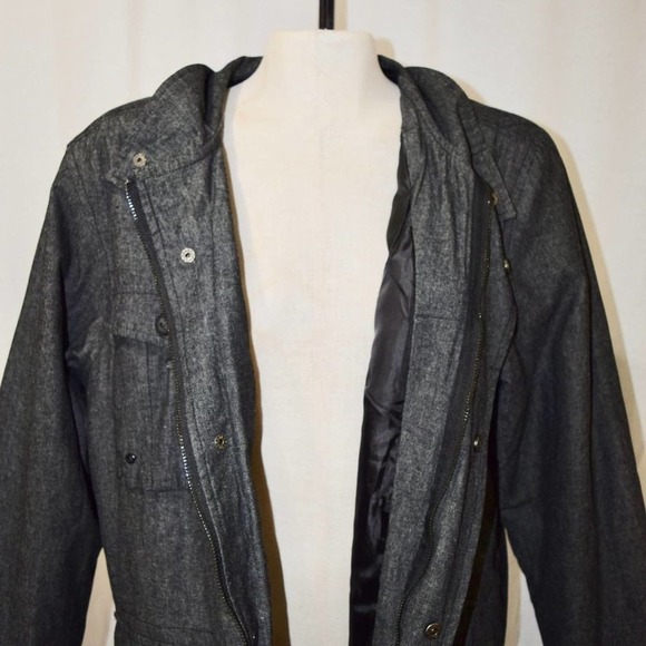 O'NEILL dark grey zipper front 3/4 jacket, size Large - Picture 2 of 7